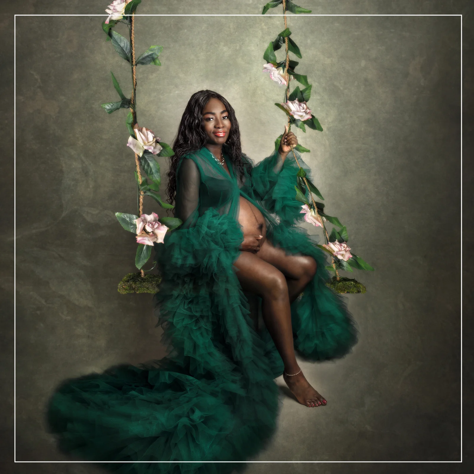 Portrait d'Art de luxe-flowers